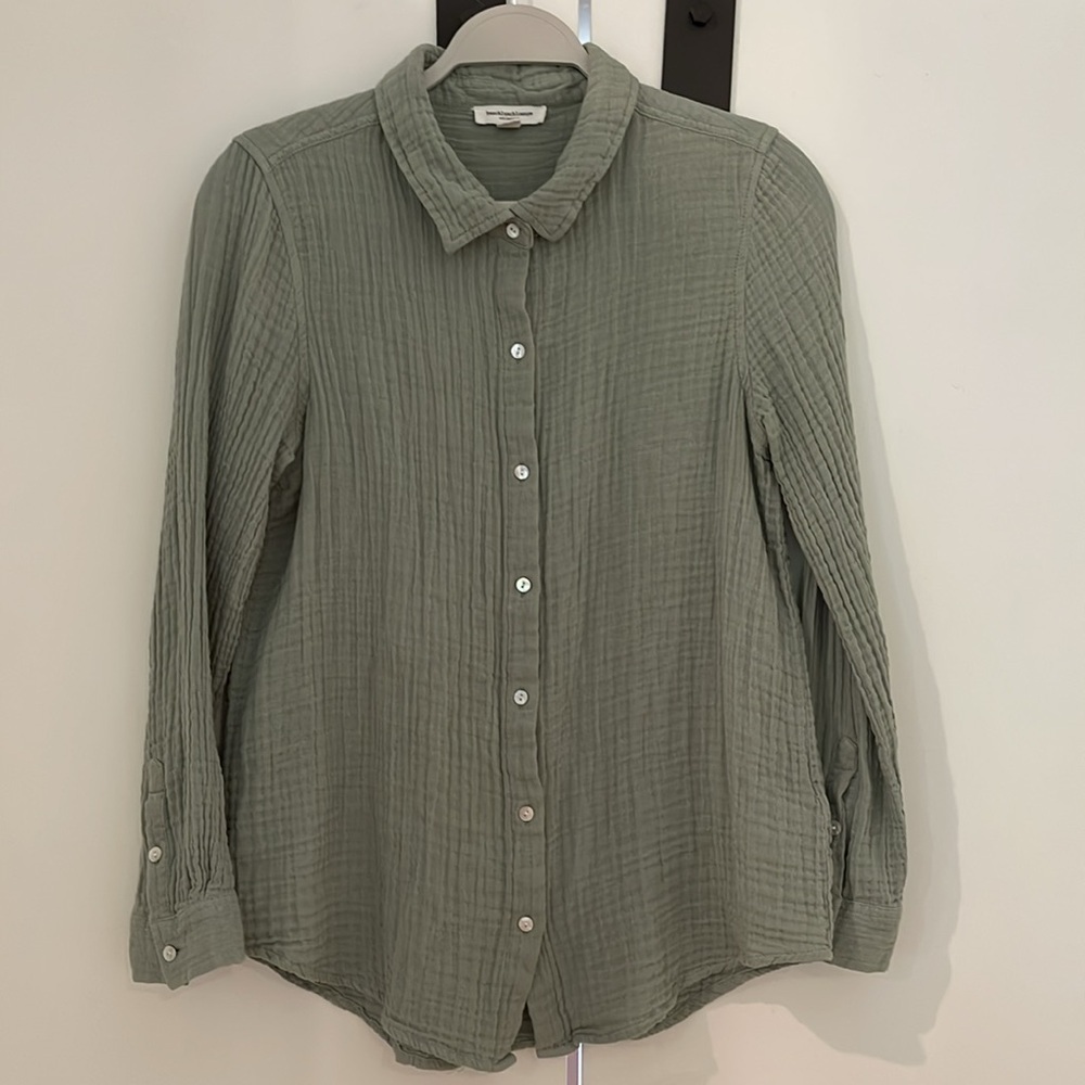 beachlunchlounge Sage Green Button Down Shirt